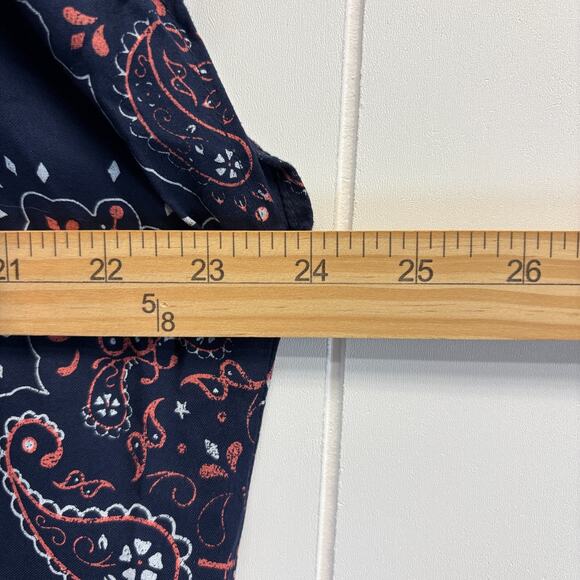 Rock & Republic Women's Paisley Boho Rayon Top Size XL Summer Ruched Sleeves - Picture 6 of 9